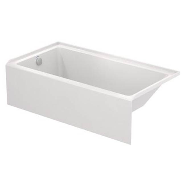 No.1 60'' x 32'' Rectangular Alcove Bathtub in White Acrylic with Left Drain, Dra-shop