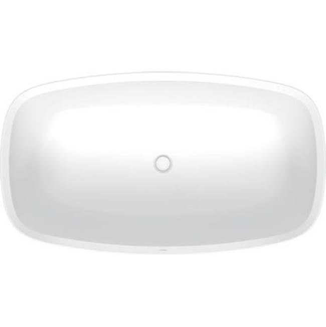 Aurena 63'' x 35 3/8'' Oval Freestanding Bathtub in Matte White Acrylic with Cent-shop