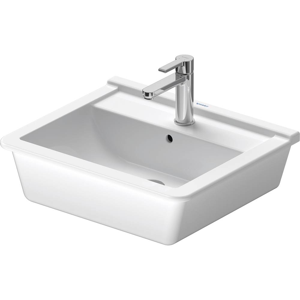 Starck 3 22'' Rectangular Drop In Sink in White with Single Faucet Hole and Overf-shop