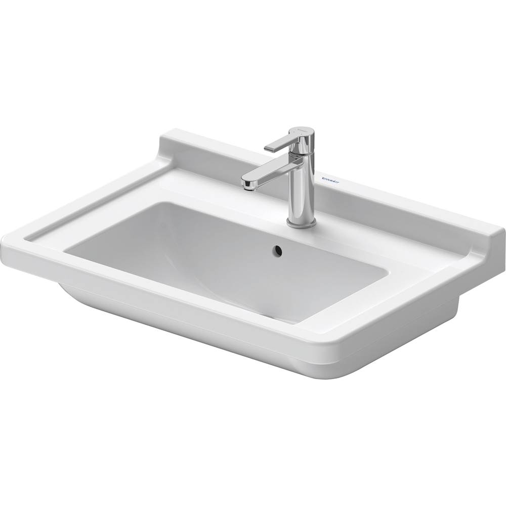 Starck 3 27 1/2'' Rectangular Wall Mounted Sink in White with Single Faucet Hole -related