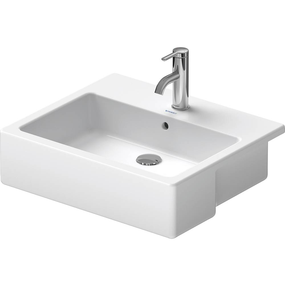 Vero 21 5/8'' Rectangular Semi-Recessed Sink in White with Single Faucet Hole and-related