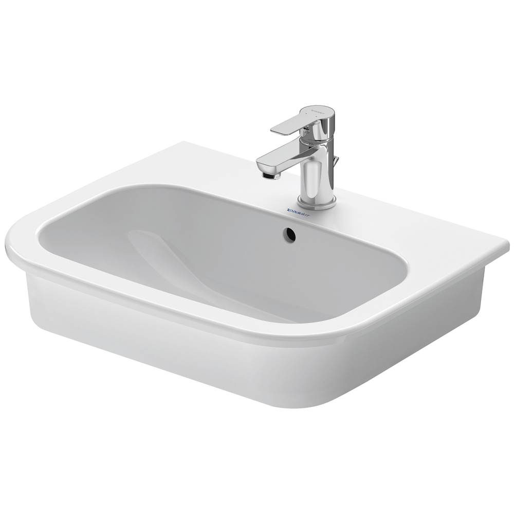 D-Code 21 1/2'' Rectangular Drop In Sink in White with Single Faucet Hole and Ove-shop