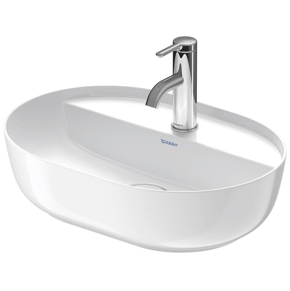 Luv 19 1/4'' Oval Vessel Sink in White with Single Faucet Hole and-shop