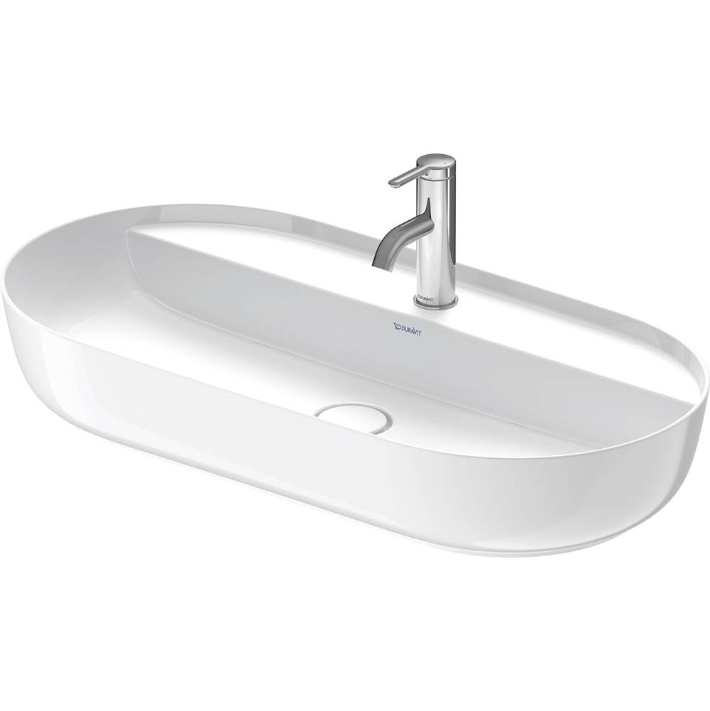Luv 31 1/2'' Oval Vessel Sink in White with Single Faucet Hole and-related