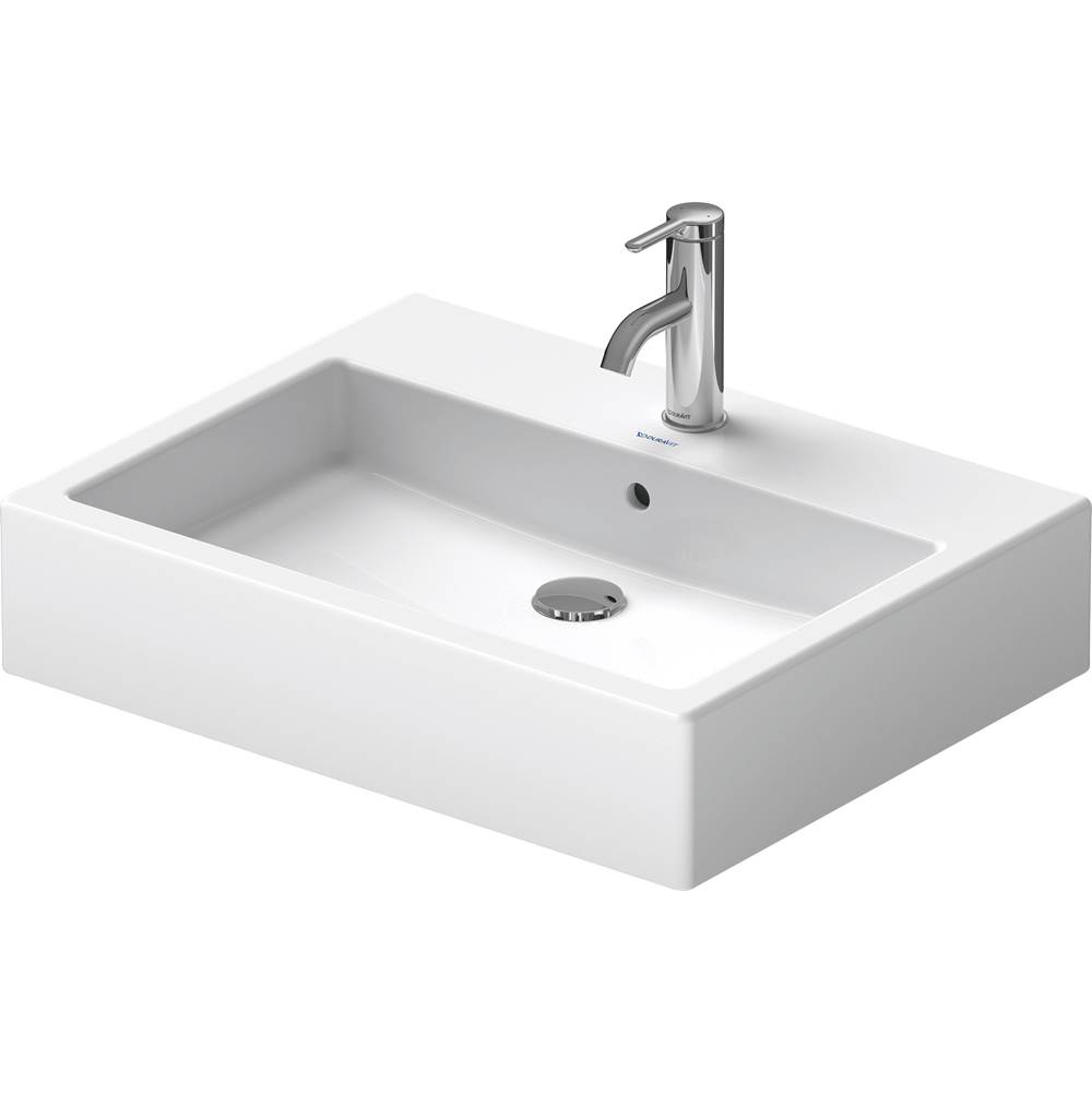 Vero 23 3/8'' Rectangular Vessel Sink in White with Single Faucet Hole and with O-shop