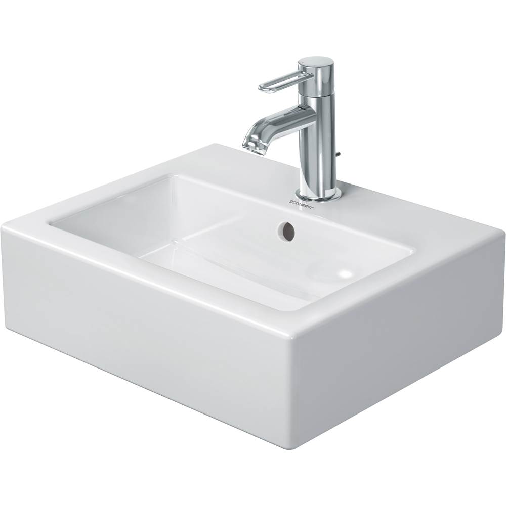 Vero 17 3/4'' Rectangular Vessel Sink in White with Single Faucet Hole and with O-related
