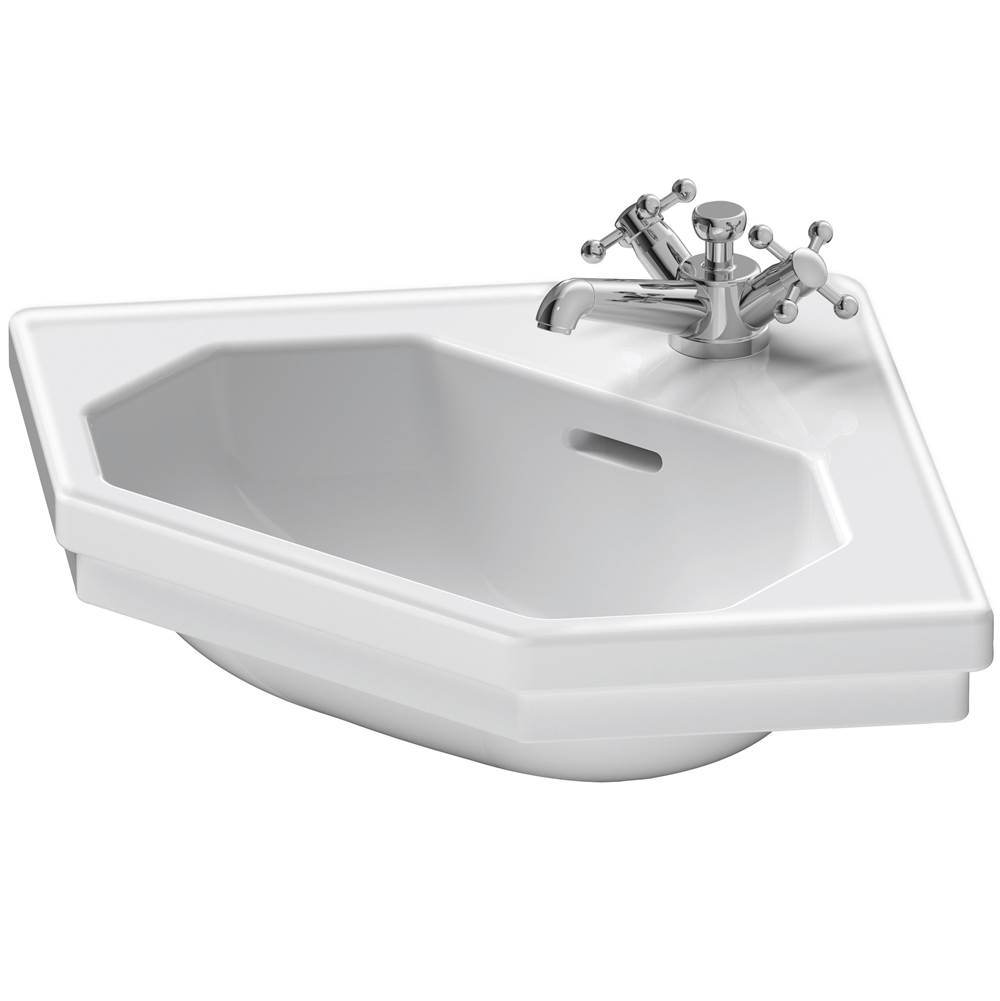 1930 series 23 3/8'' Octagonal Wall Mounted Sink in White with Single Faucet Hole-related