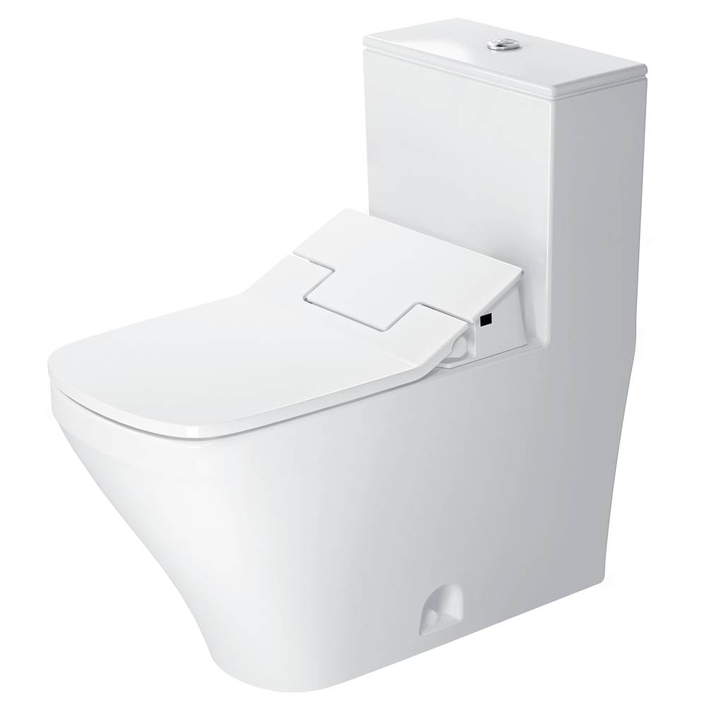 DuraStyle 1.28 GPF Single Flush Elongated One Piece Toilet in White, Top Push But-related