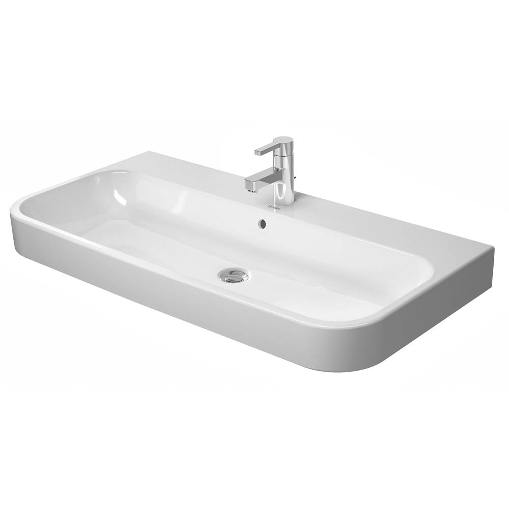 Happy D.2 39 3/8'' Rectangular Wall Mounted Sink in White with Single Faucet Hole-related