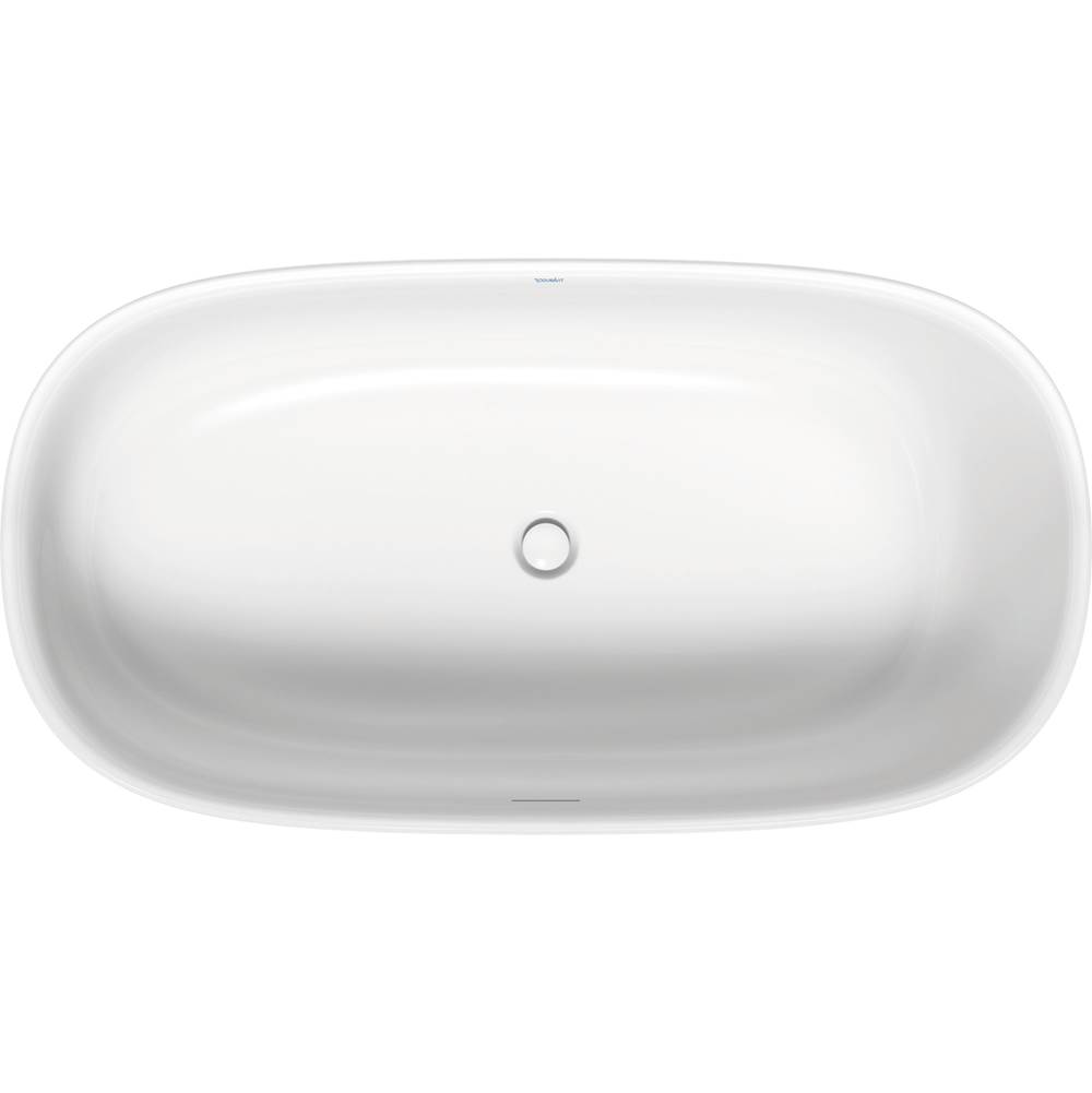 Zencha 63'' x 31 1/2'' Oval Freestanding Bathtub in White Solid Surface with Cent-shop