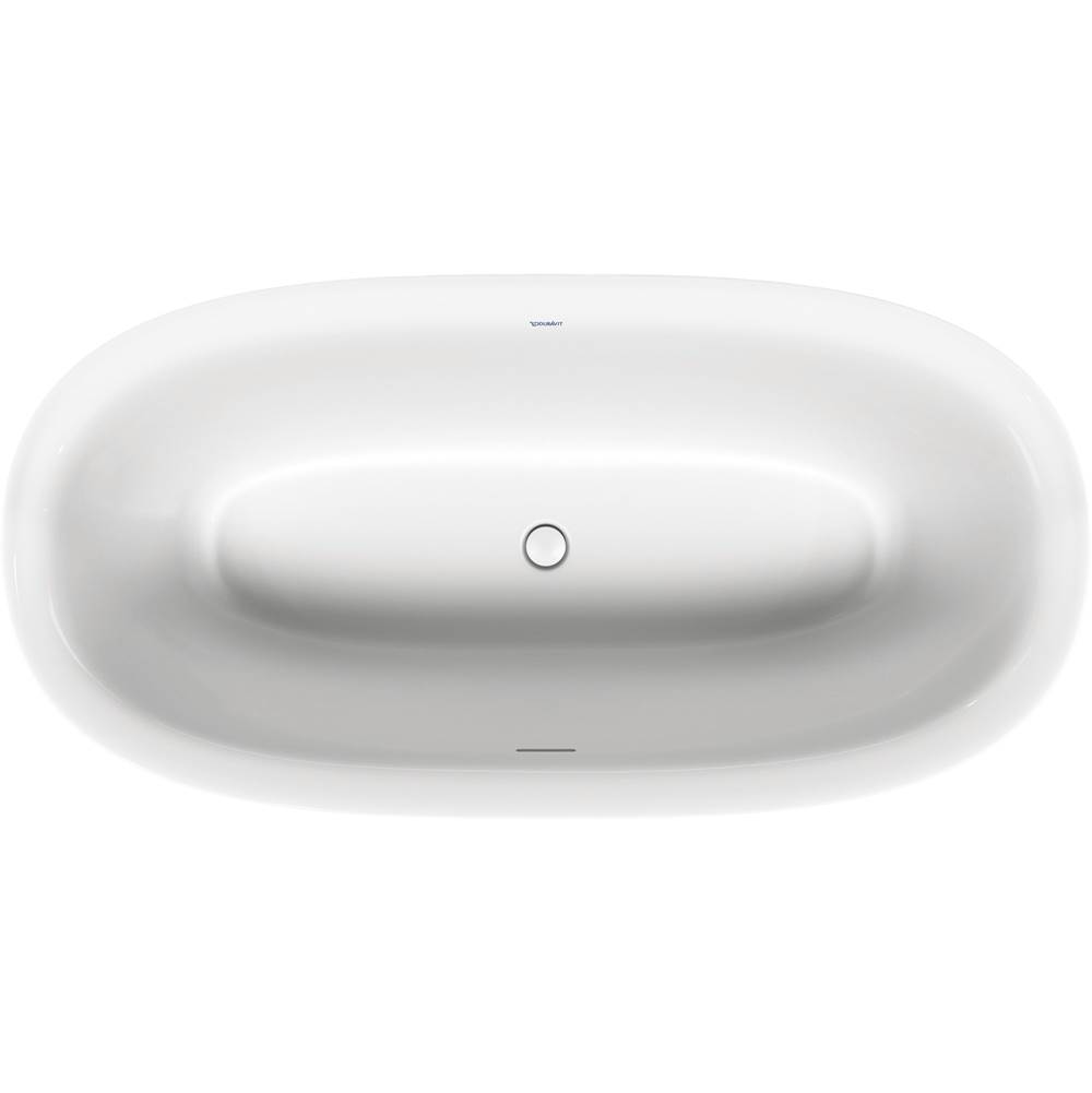 White Tulip 63'' x 31 1/2'' Oval Freestanding Bathtub in White Acrylic with Cente-shop
