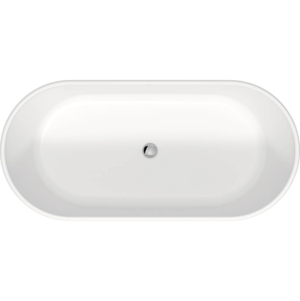 D-Neo 63'' x 29 1/2'' Oval Freestanding Bathtub in White Solid Surface with Cente-shop