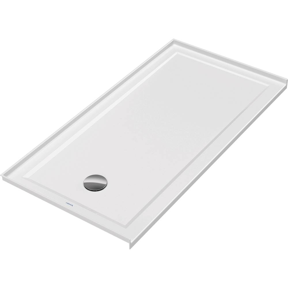 Architec 60'' x 30'' Rectangular Acrylic Single Threshold Shower Base in White wi-related