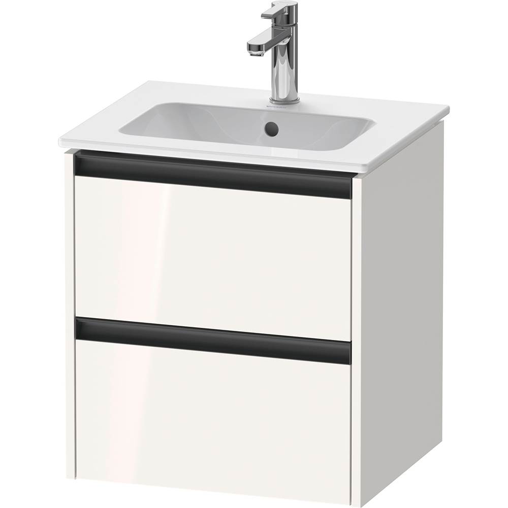 Ketho.2 20 1/8'' Wall Mount Two Drawer Single Vanity Cabinet in High Gloss White,-shop