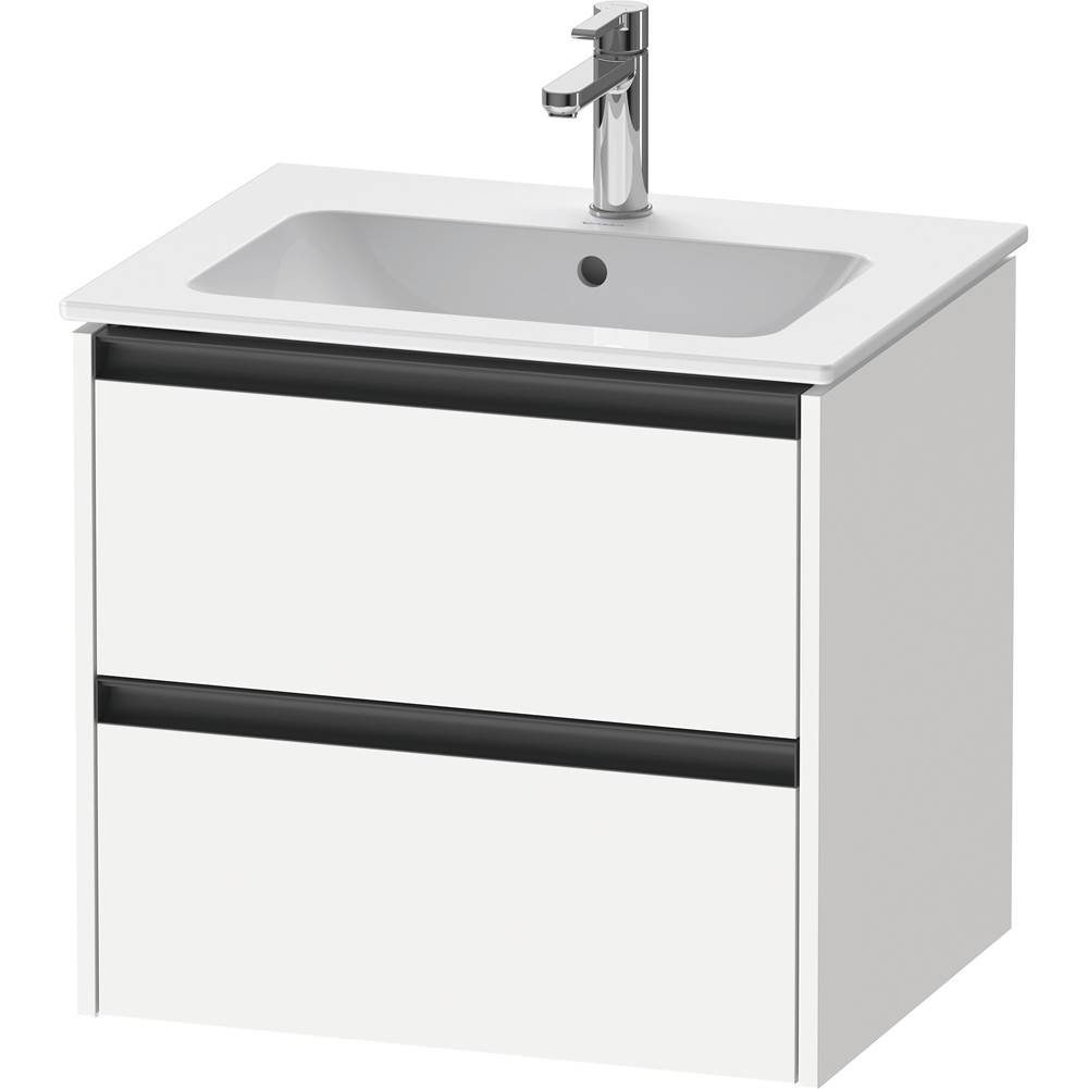 Ketho.2 24'' Wall Mount Two Drawer Single Vanity Cabinet in Matte White, Sink Sol-shop