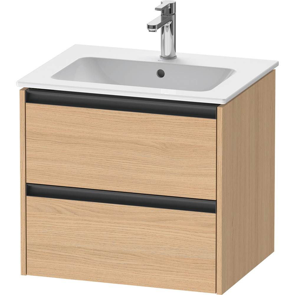Ketho.2 24'' Wall Mount Two Drawer Single Vanity Cabinet in Natural Oak, Sink Sol-related