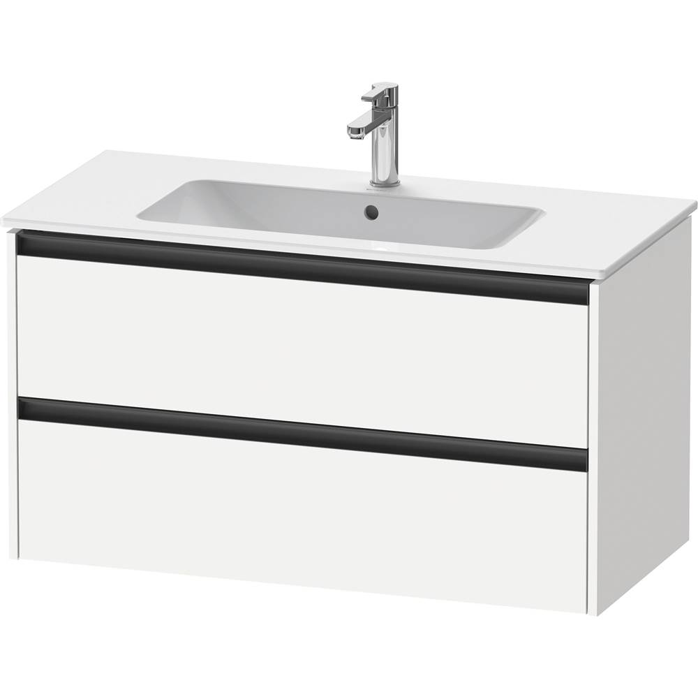 Ketho.2 39 3/4'' Wall Mount Two Drawer Single Vanity Cabinet in Matte White, Sink-shop