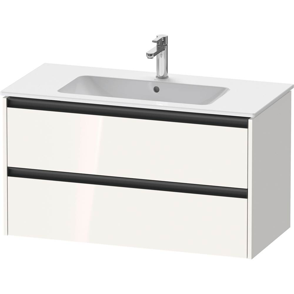 Ketho.2 39 3/4'' Wall Mount Two Drawer Single Vanity Cabinet in High Gloss White,-shop