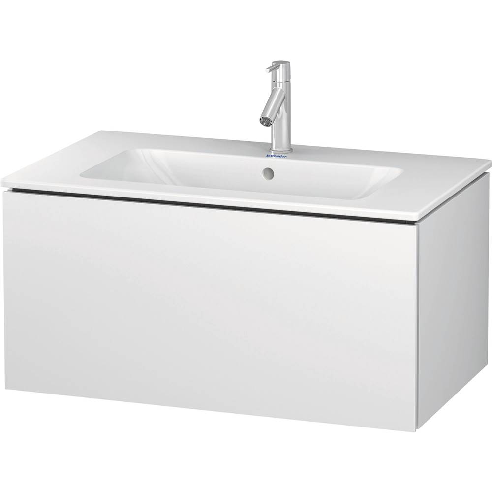 L-Cube 32 1/4'' Wall Mount One Drawer Single Vanity Cabinet in Matte White, Sink -related
