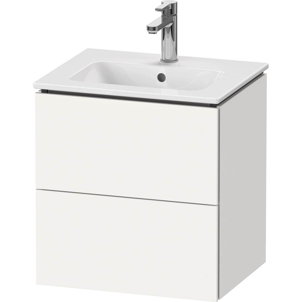 L-Cube 20 1/2'' Wall Mount Two Drawer Single Vanity Cabinet in Matte White, Sink -related