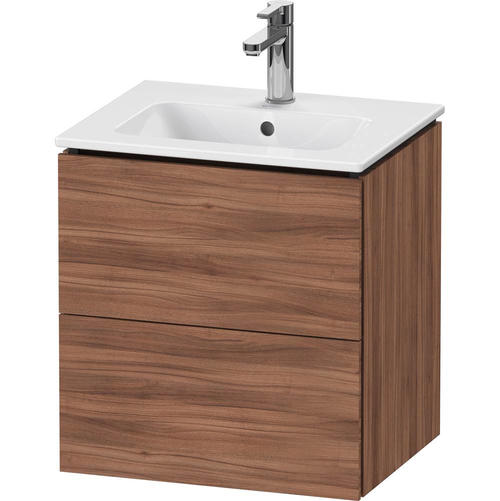 L-Cube 20 1/2'' Wall Mount Two Drawer Single Vanity Cabinet in Natural Walnut, Si-shop