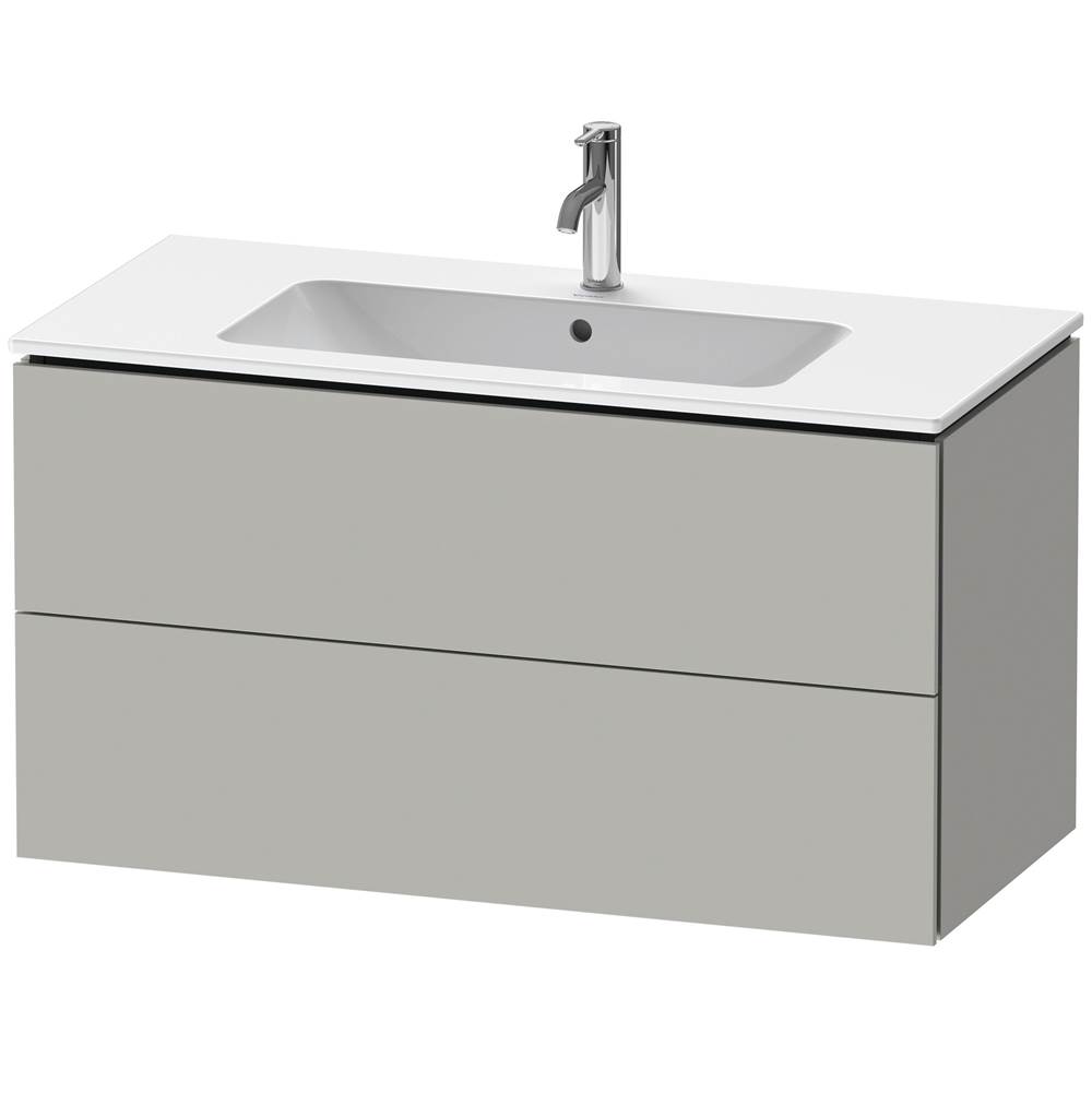 L-Cube 40 1/8'' Wall Mount Two Drawer Single Vanity Cabinet in Matte Concrete Gra-shop