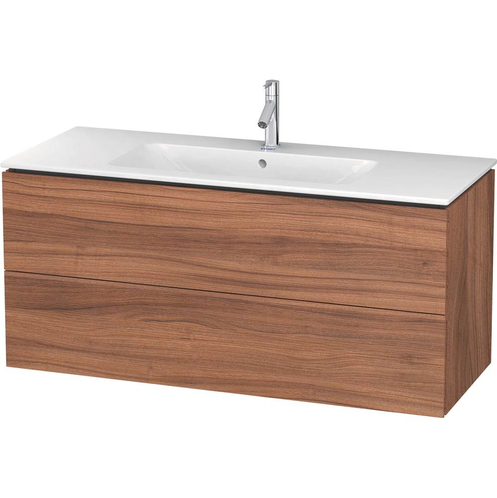 L-Cube 48'' Wall Mount Two Drawer Single Vanity Cabinet in Natural Walnut, Sink S-shop