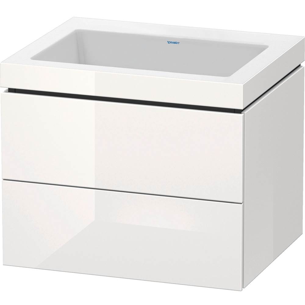 L-Cube 23 5/8'' Wall Mount Two Drawer c-bonded Single Vanity in High Gloss White,-shop