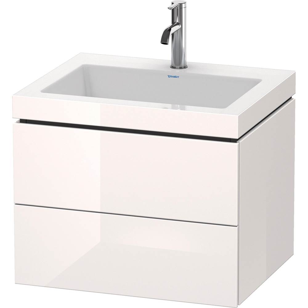 L-Cube 23 5/8'' Wall Mount Two Drawer c-bonded Single Vanity in High Gloss White,-related