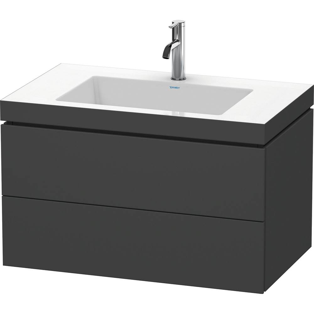 L-Cube 31 1/2'' Wall Mount Two Drawer c-bonded Single Vanity in Matte Graphite, I-related