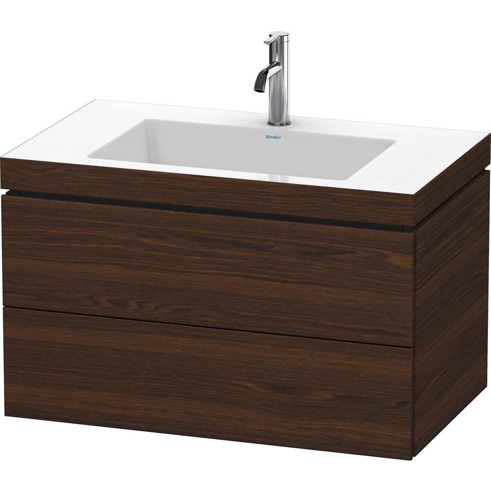 L-Cube 31 1/2'' Wall Mount Two Drawer c-bonded Single Vanity in Brushed Walnut, I-related