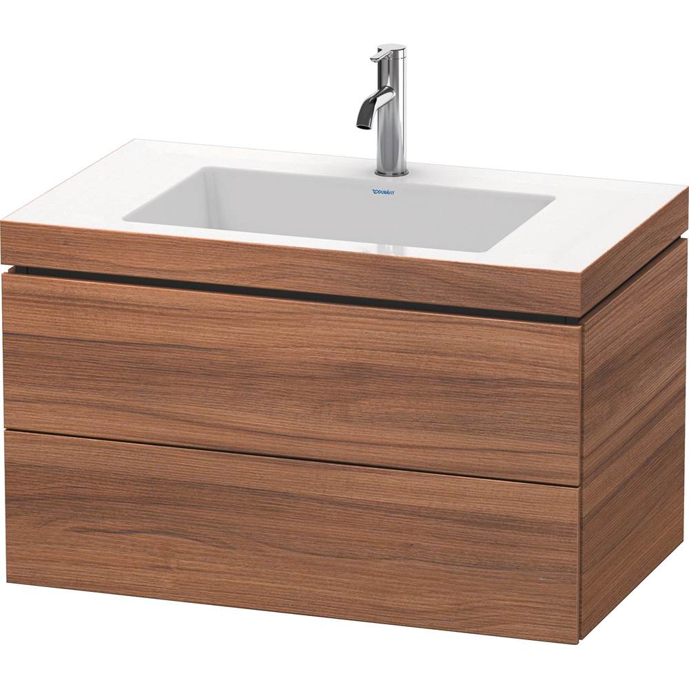 L-Cube 31 1/2'' Wall Mount Two Drawer c-bonded Single Vanity in Natural Walnut, I-related