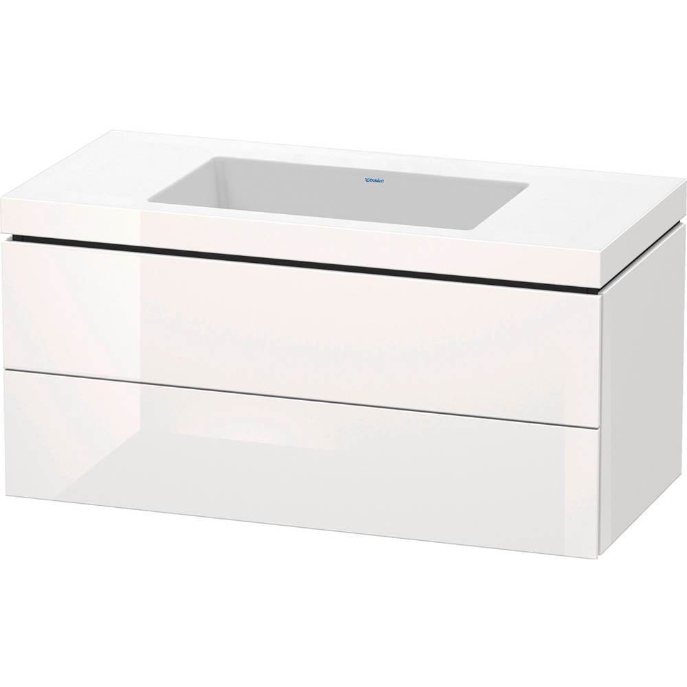 L-Cube 39 3/8'' Wall Mount Two Drawer c-bonded Single Vanity in High Gloss White,-related