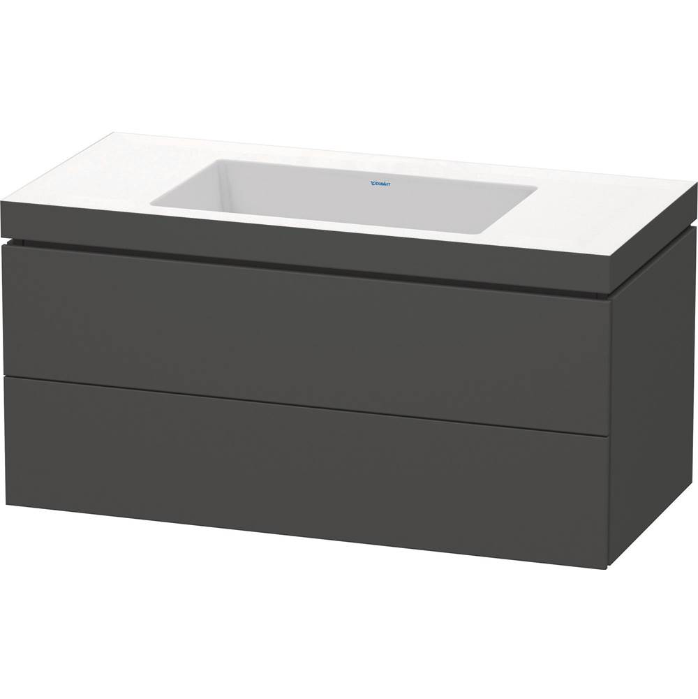 L-Cube 39 3/8'' Wall Mount Two Drawer c-bonded Single Vanity in Matte Graphite, I-related