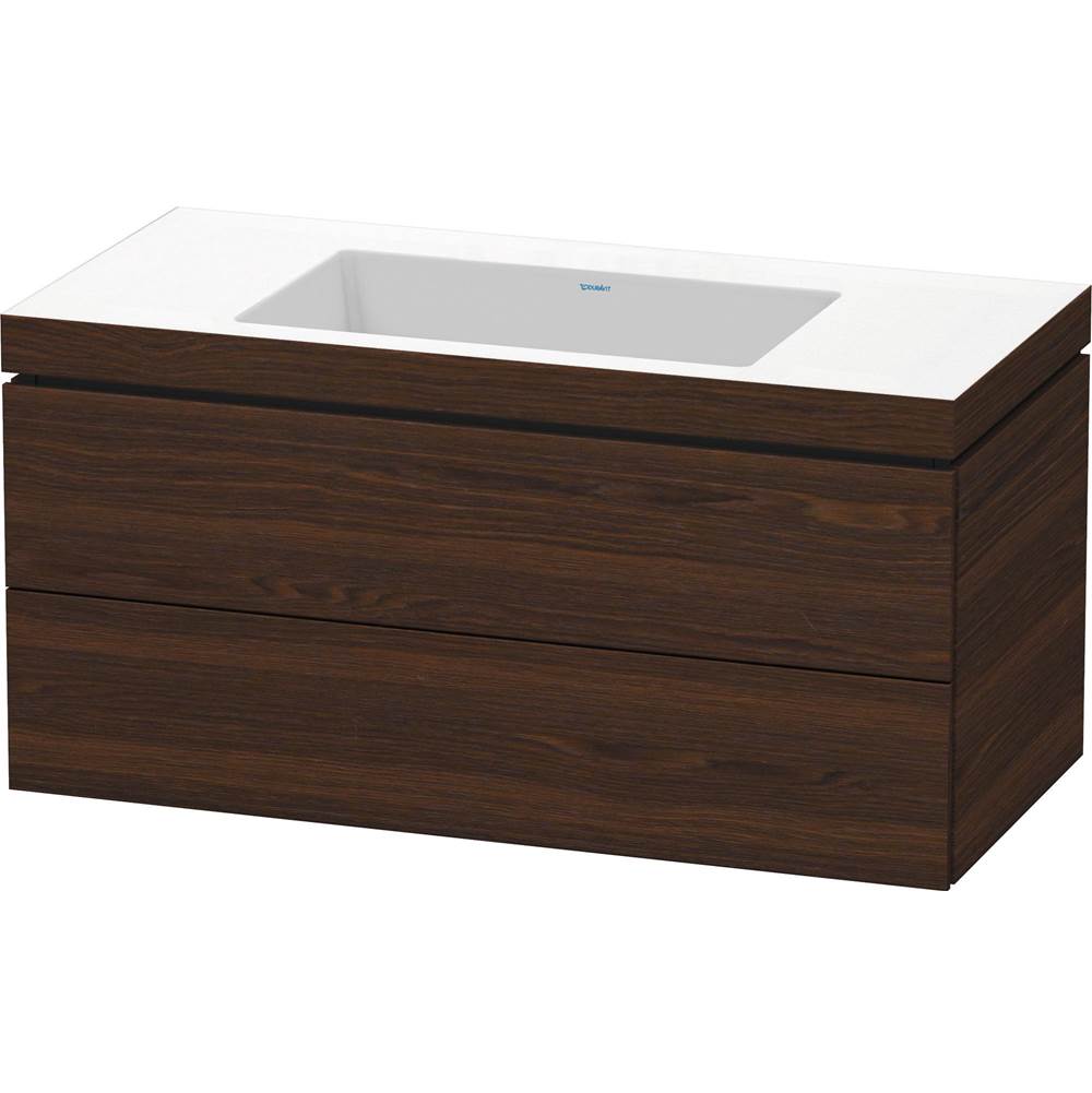 L-Cube 39 3/8'' Wall Mount Two Drawer c-bonded Single Vanity in Brushed Walnut, I-related