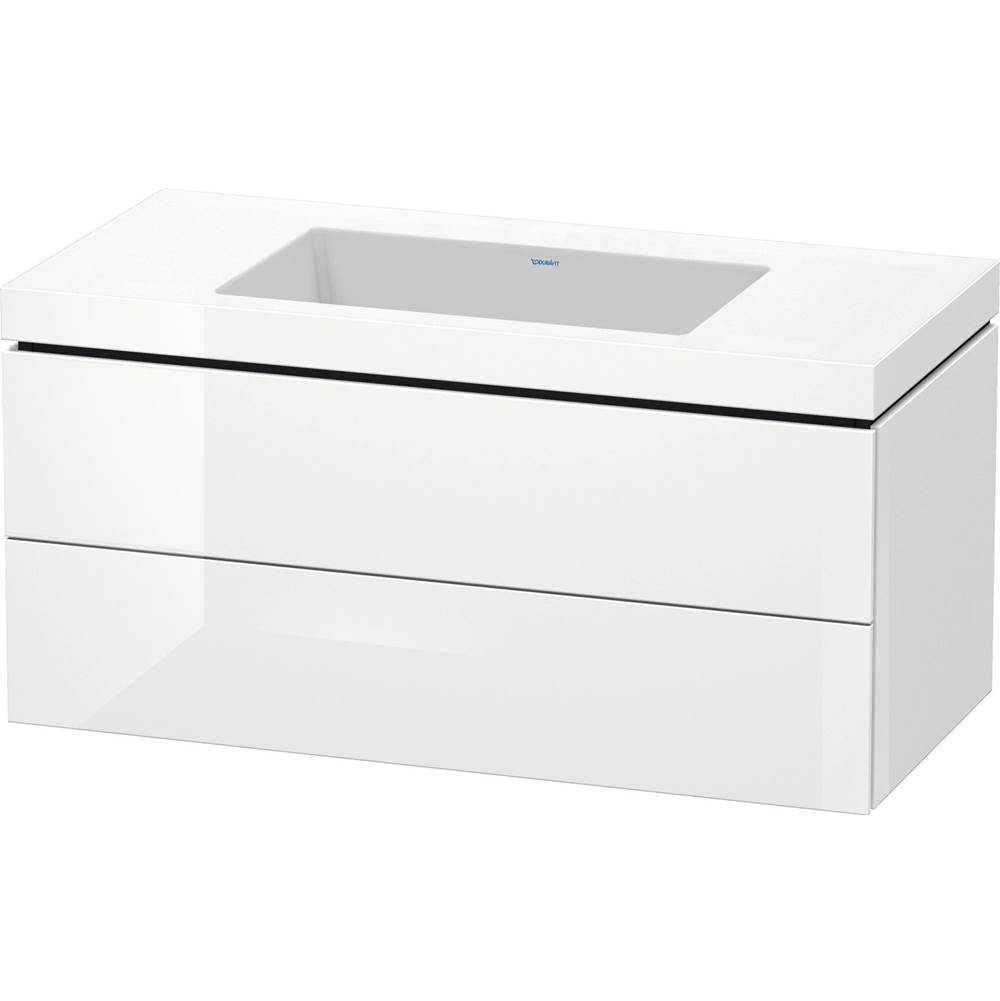 L-Cube 39 3/8'' Wall Mount Two Drawer c-bonded Single Vanity in High Gloss White,-related