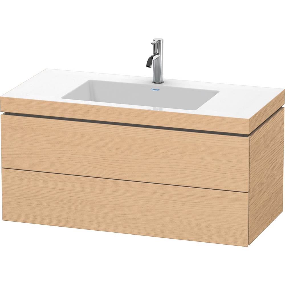 L-Cube 39 3/8'' Wall Mount Two Drawer c-bonded Single Vanity in Natural Oak, Incl-shop