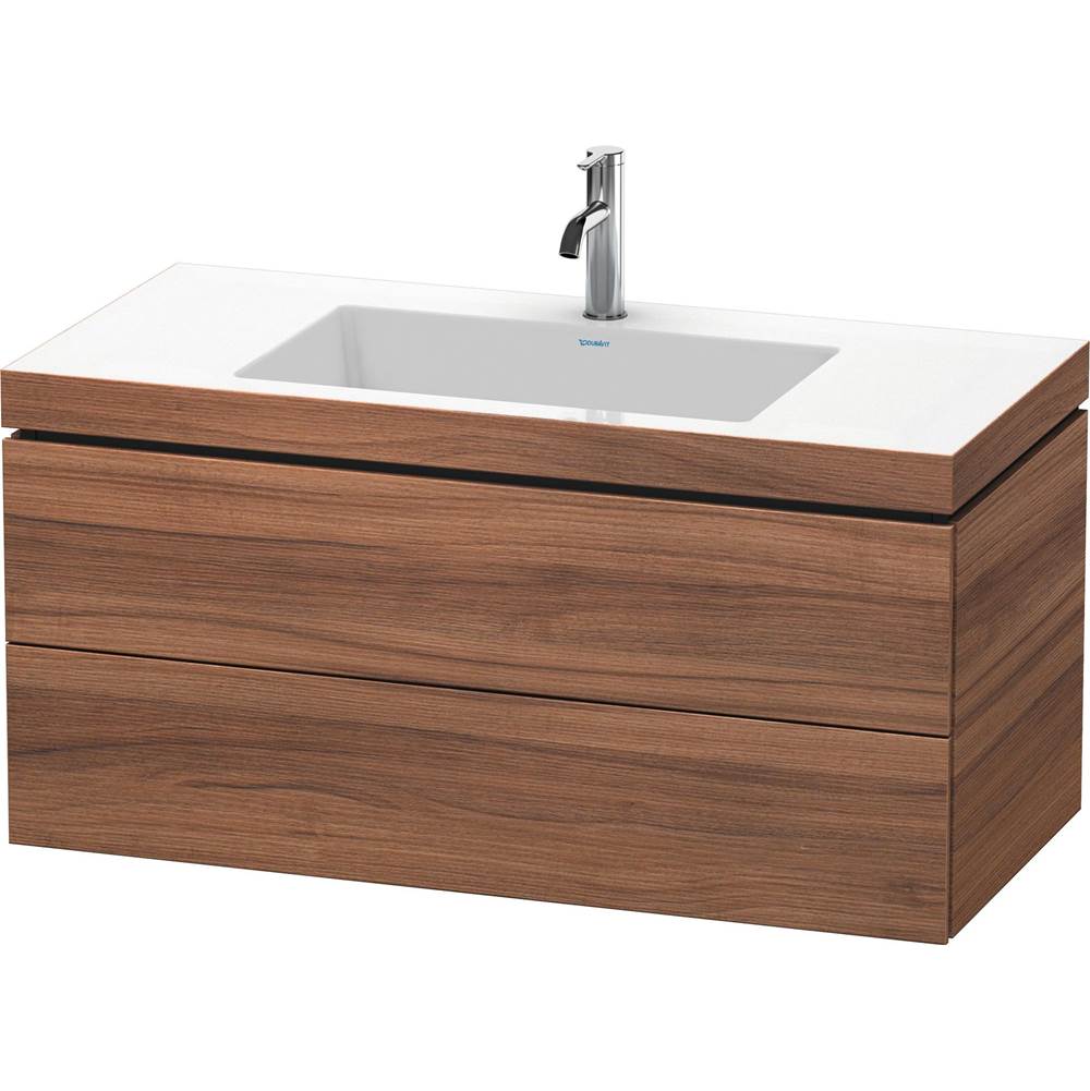 L-Cube 39 3/8'' Wall Mount Two Drawer c-bonded Single Vanity in Natural Walnut, I-related
