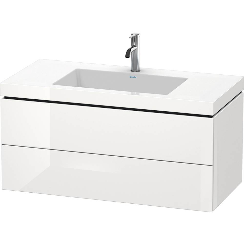 L-Cube 39 3/8'' Wall Mount Two Drawer c-bonded Single Vanity in High Gloss White,-related