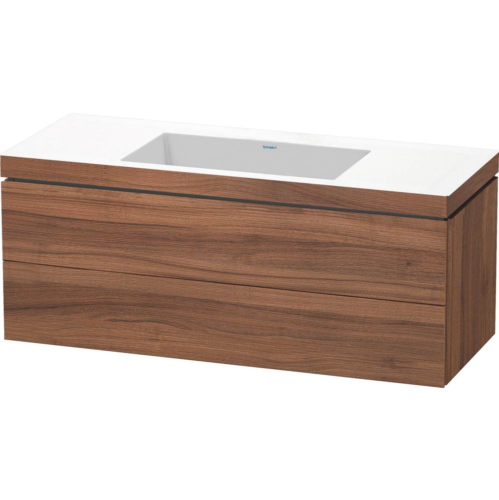 L-Cube 47 1/4'' Wall Mount Two Drawer c-bonded Single Vanity in Natural Walnut, I-related