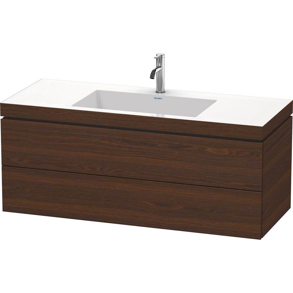 L-Cube 47 1/4'' Wall Mount Two Drawer c-bonded Single Vanity in Brushed Walnut, I-related