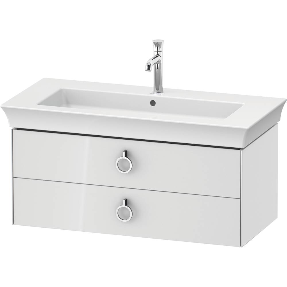 White Tulip 38 3/4'' Wall Mount Two Drawer Single Vanity Cabinet in High Gloss Wh-related