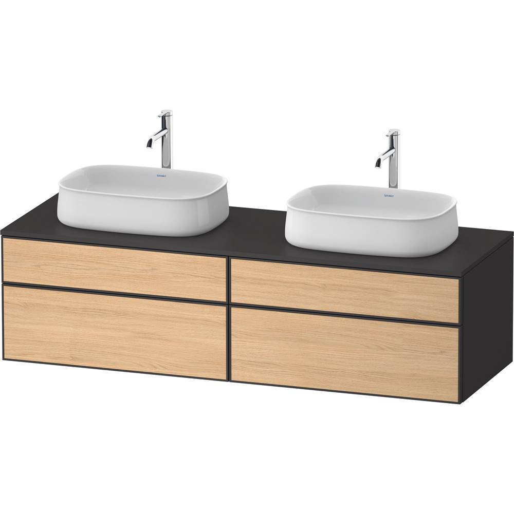 Zencha 39 3/8'' Wall Mount Double Vanity Cabinet in Natural Oak, Sink Sold Separa-shop