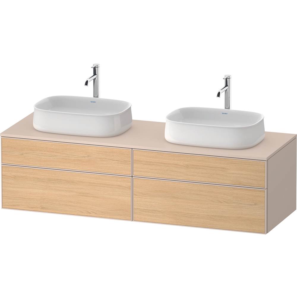 Zencha 39 3/8'' Wall Mount Double Vanity Cabinet in Natural Oak, Sink Sold Separa-shop