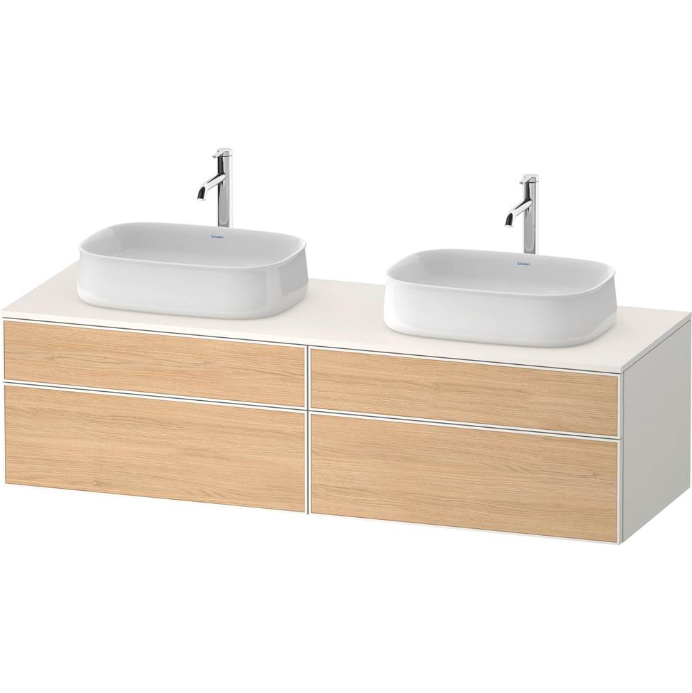 Zencha 39 3/8'' Wall Mount Double Vanity Cabinet in Natural Oak, Sink Sold Separa-related