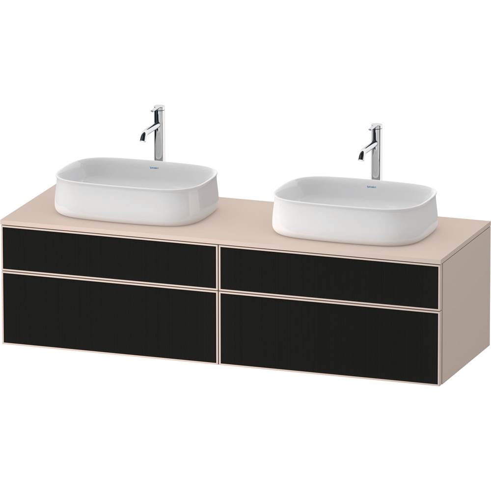 Zencha 39 3/8'' Wall Mount Double Vanity Cabinet in Black Line Structure, Sink So-related