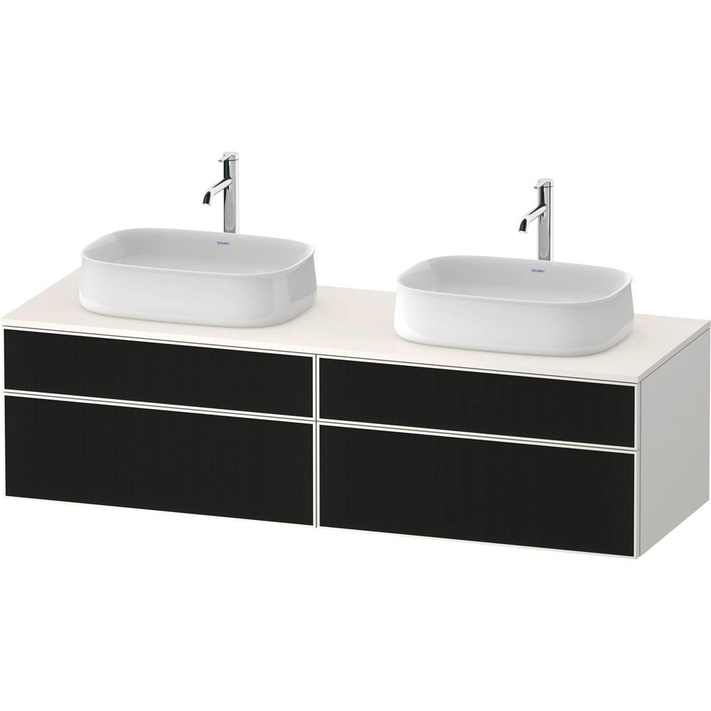 Zencha 39 3/8'' Wall Mount Double Vanity Cabinet in Black Line Structure, Sink So-related