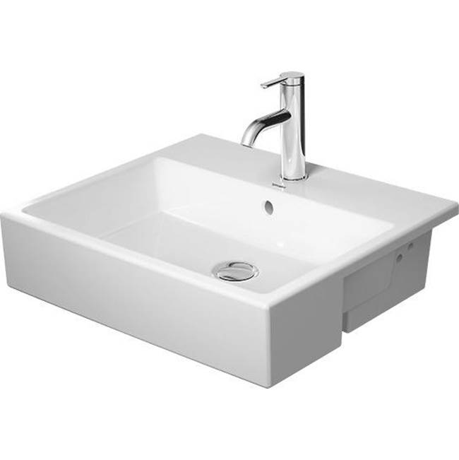 Vero 21 5/8'' Rectangular Semi-Recessed Sink in White with No Faucet Holes and Ov-related