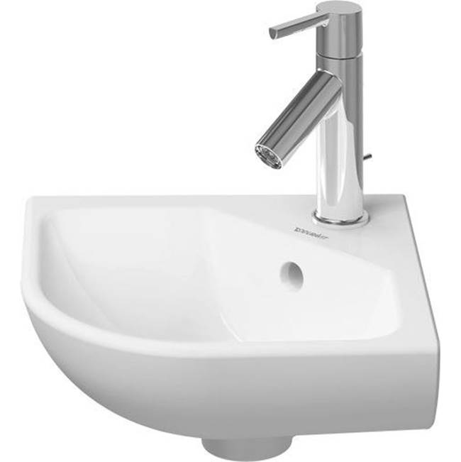 ME by Starck 17 1/8'' Corner Wall Mounted Sink in White with Single Faucet Hole a-shop