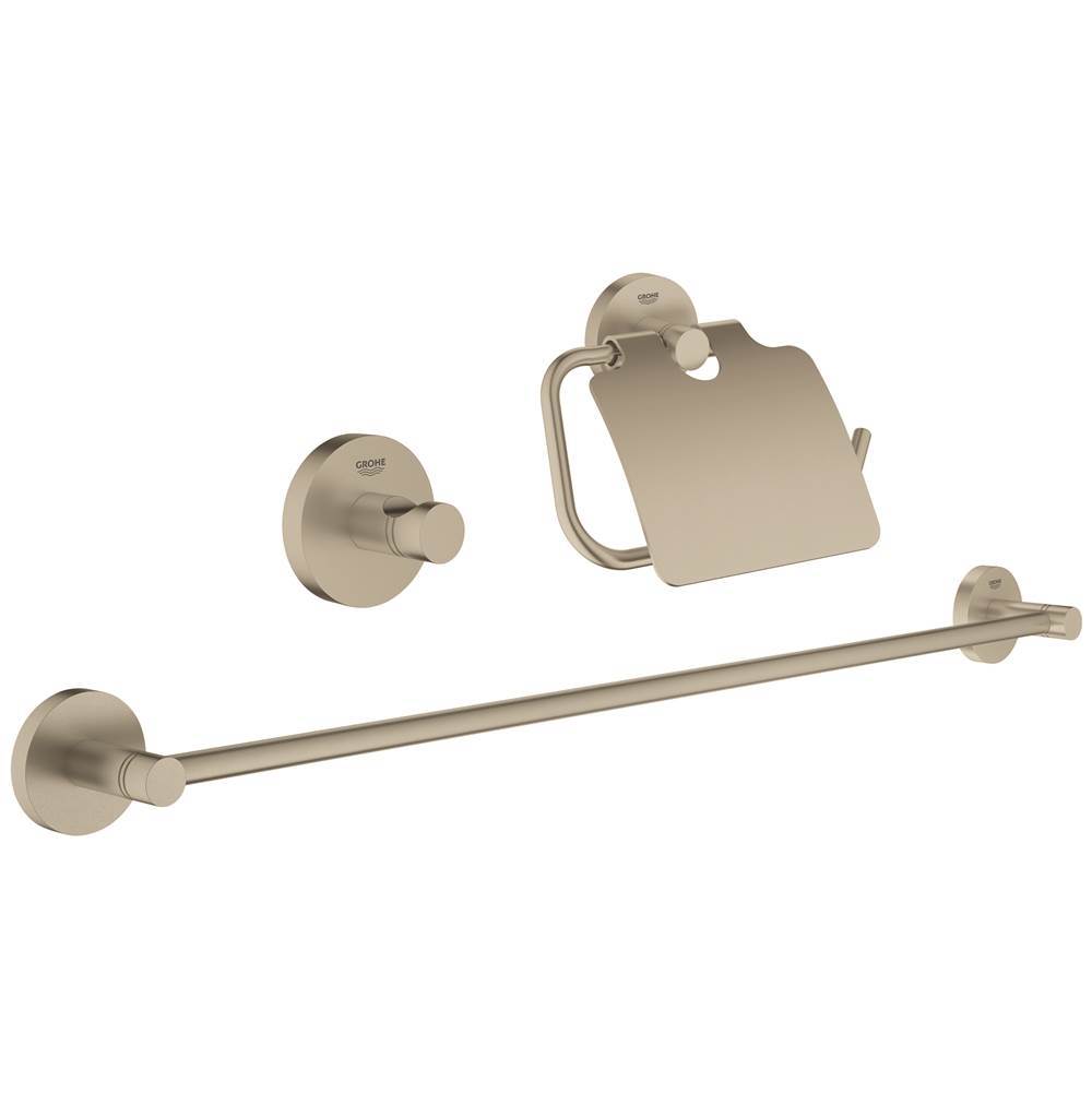 Essentials City Bathroom set, 3-in-1, brushed nickel-related